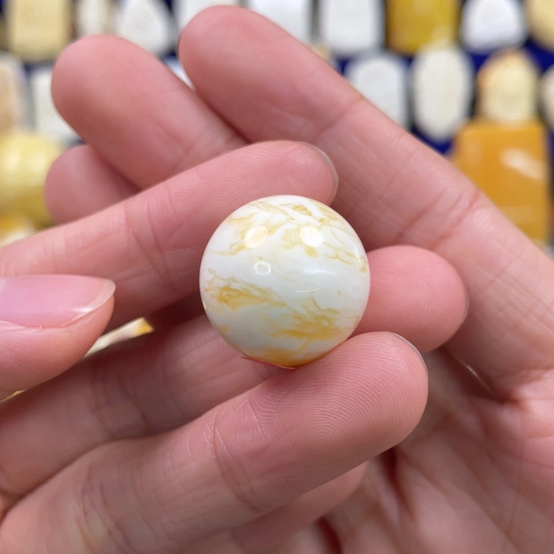 蜜蜡裸石未镶嵌琥珀蜜蜡珠子卡19.8mm