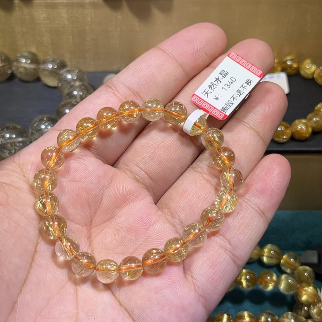 未镶嵌手串发晶金发晶