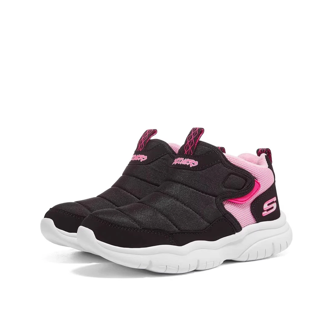 Skechers斯凯奇冬女小童靴子加绒儿童短靴时尚棉鞋302529N