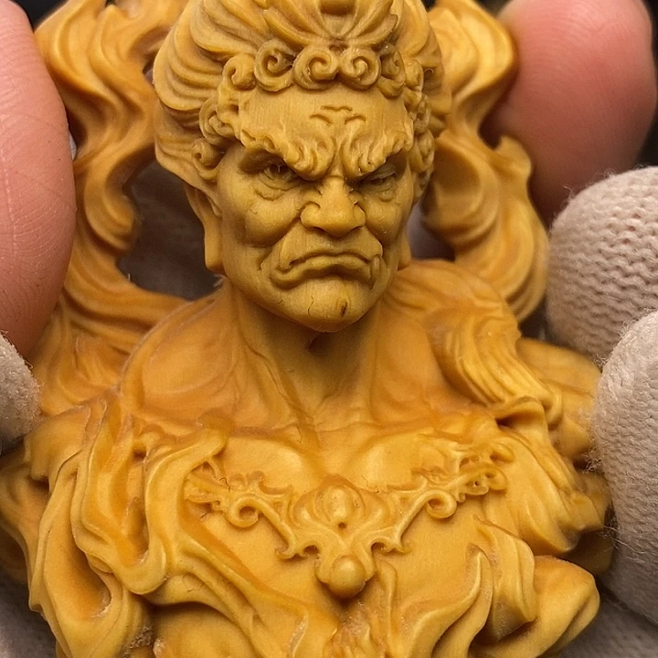 木黄杨木不动明王摆件