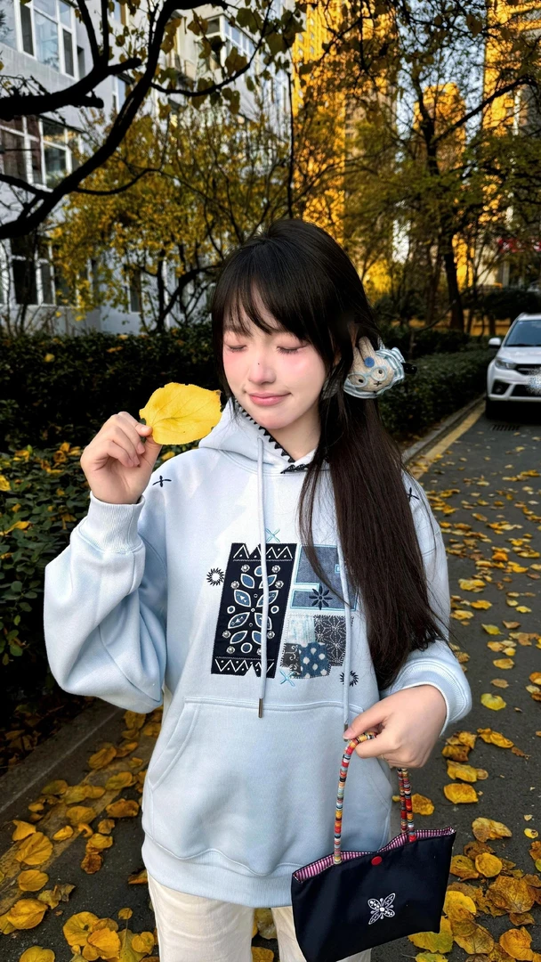 NSTNEW START发芽计划苗族系列“苗溯银”刺绣订银珠百搭连帽卫衣