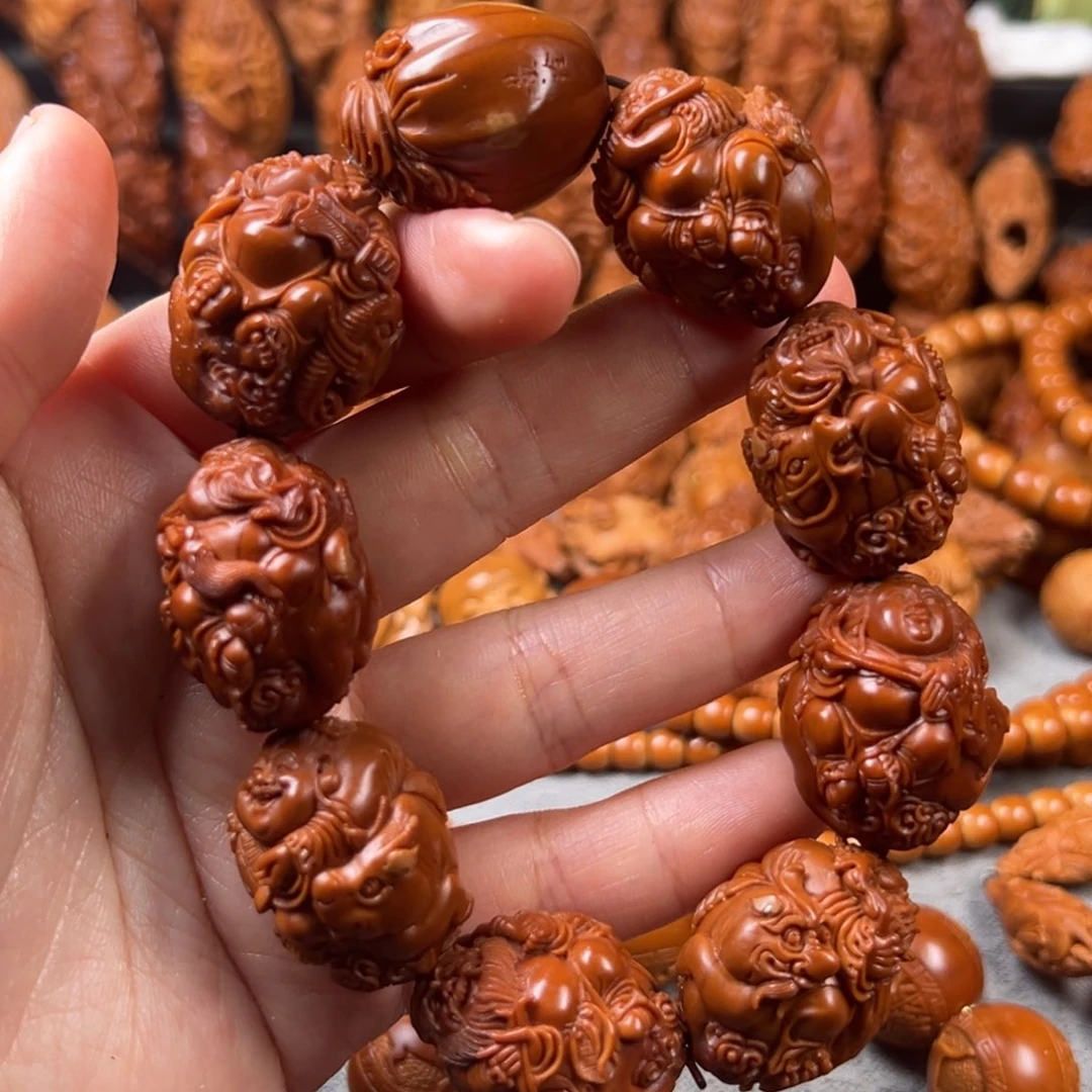 橄榄核手串/手链2.4黄玲 骑兽八仙手串