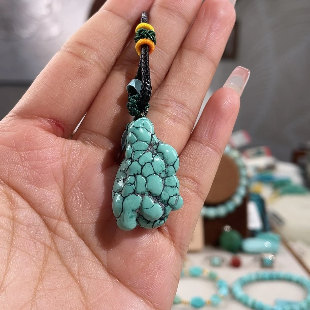 绿松石未镶嵌高瓷绿随行