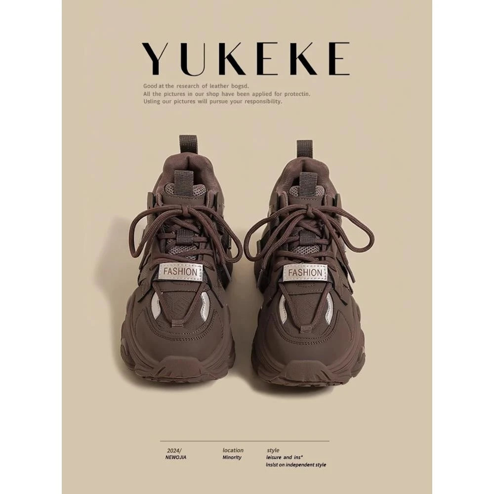 美得毫不费力的靴子！厚底老爹鞋女2025春秋季新款加绒增高猪腰百