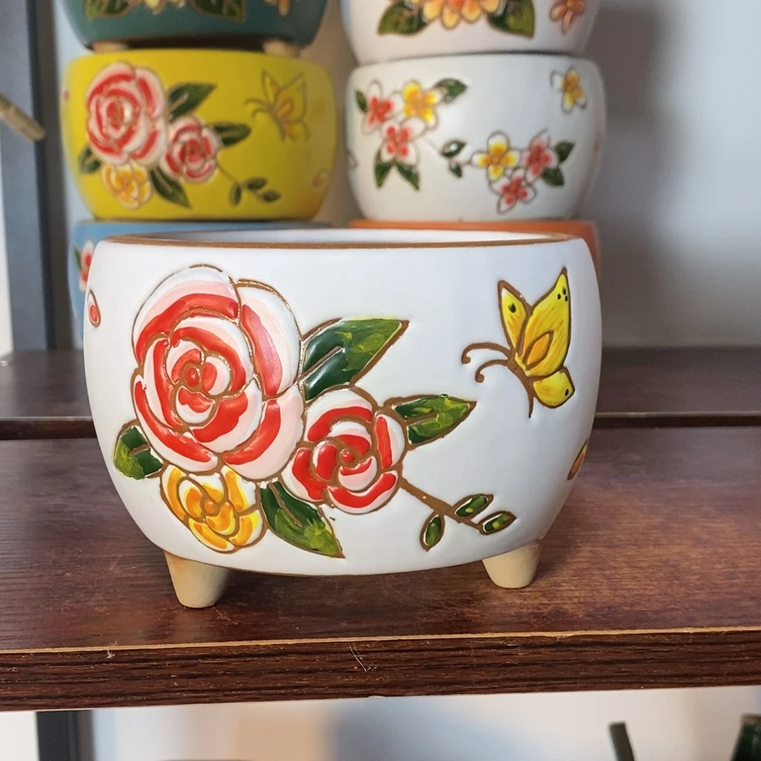 红陶韩式多肉植物花盆