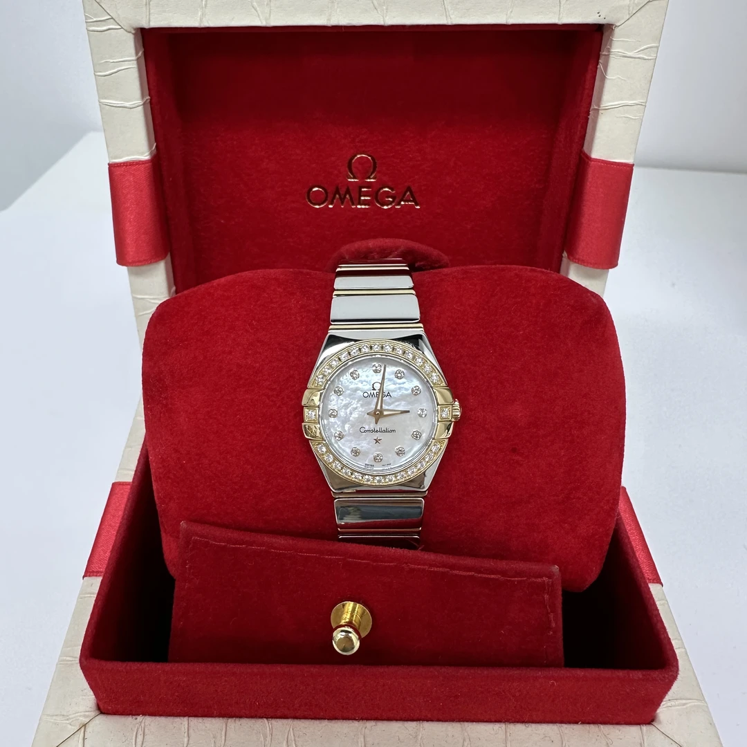 99新 Omega/欧米茄 石英/18k黄金贝母盘/贝母盘