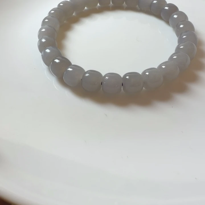 和田玉未镶嵌手链卡8烟紫老型