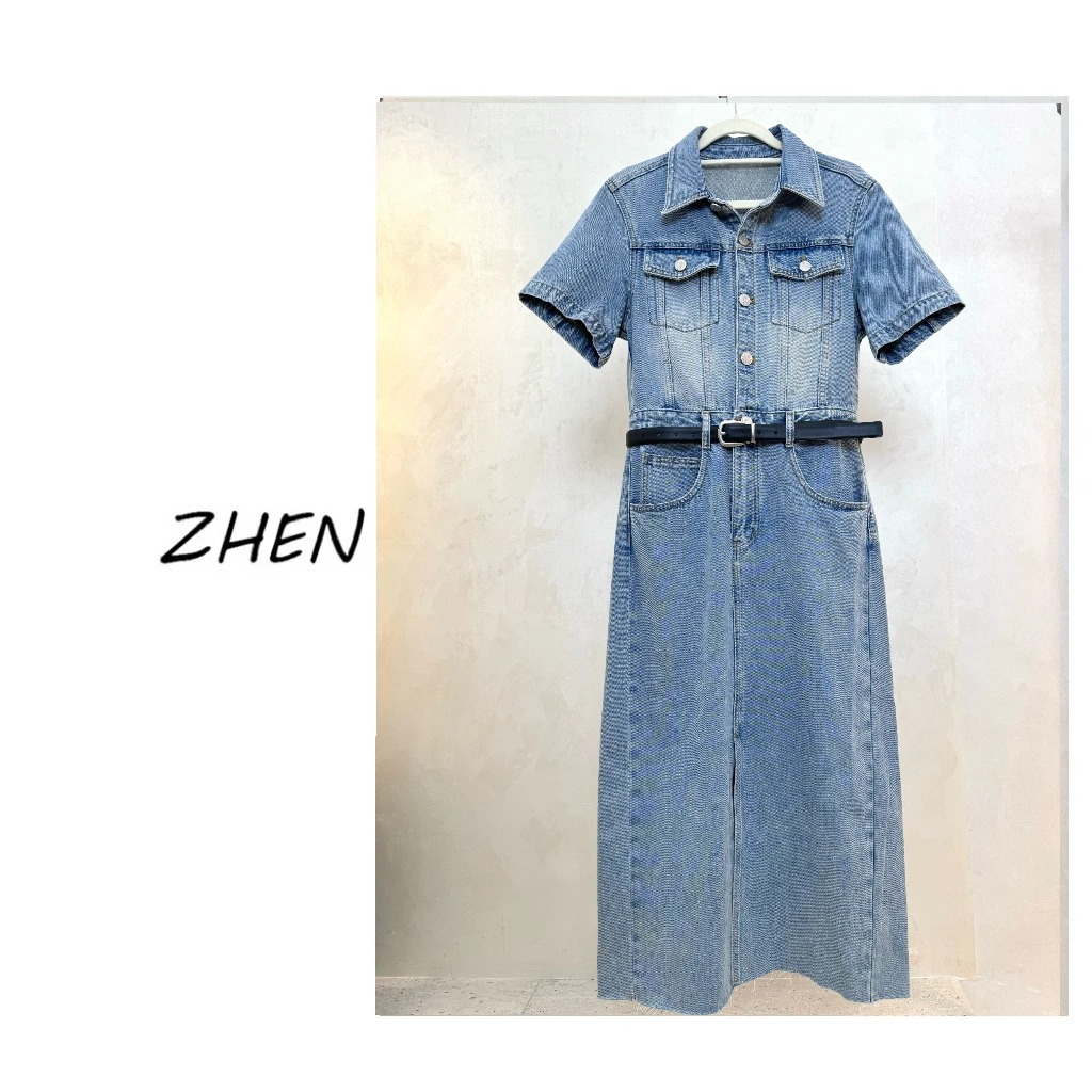 【ZHEN】25K00829 2025新款时尚气质修身显瘦小众设计连衣裙女