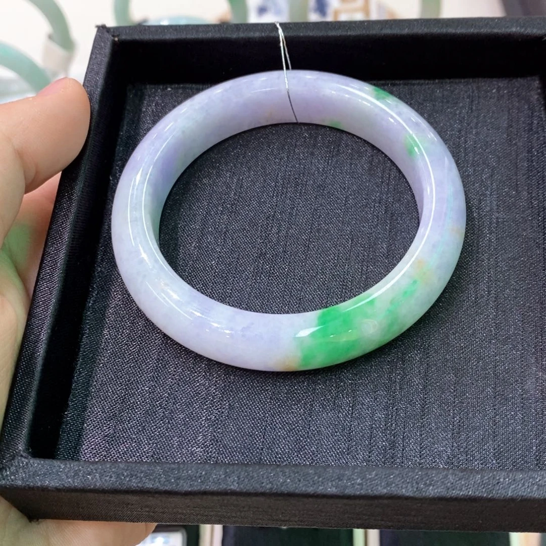 翡翠未镶嵌手镯春彩手镯300976