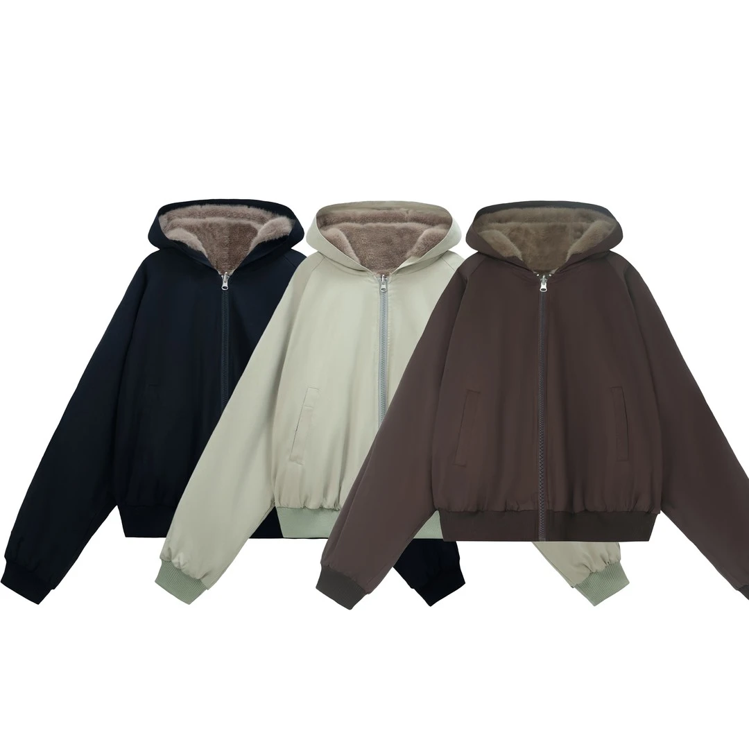 FANGW【三色棉花糖】重磅水洗仿貂毛情侣座山雕棉服夹克