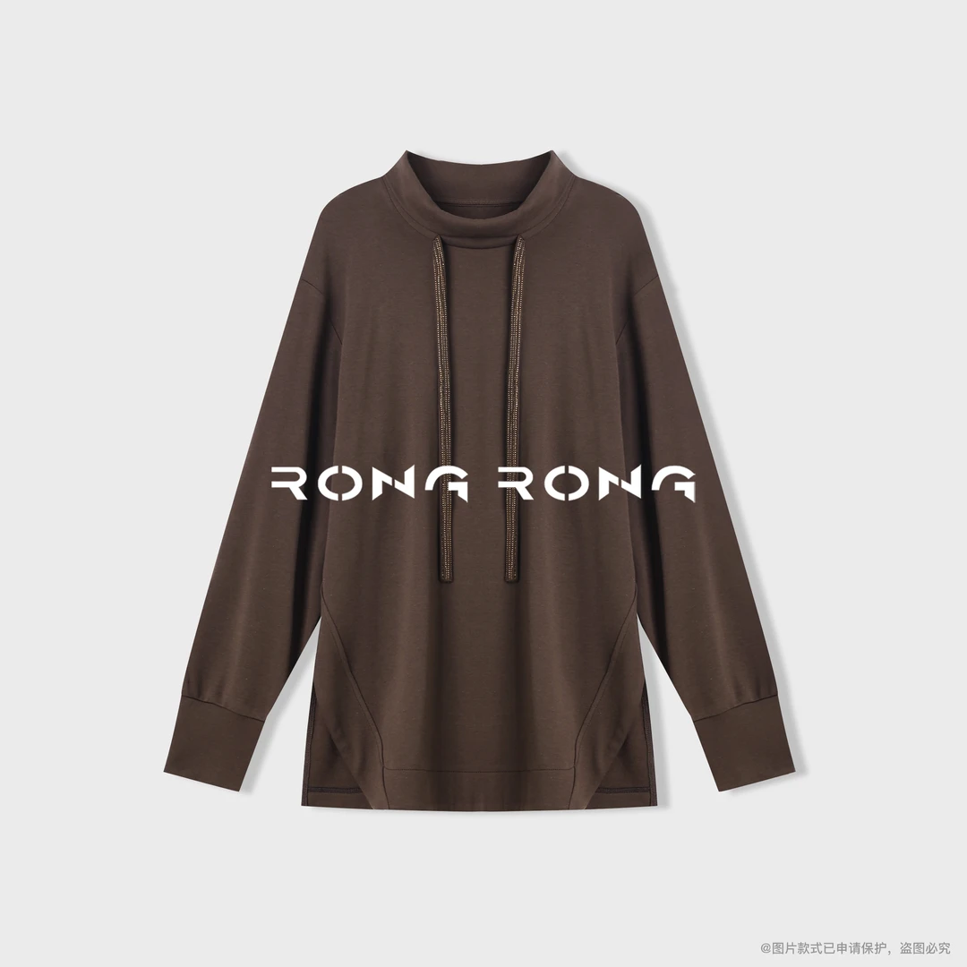 溶溶【星光暮云】RONGRONG莫代尔棉锁温慵懒休闲半高领卫衣2502K800