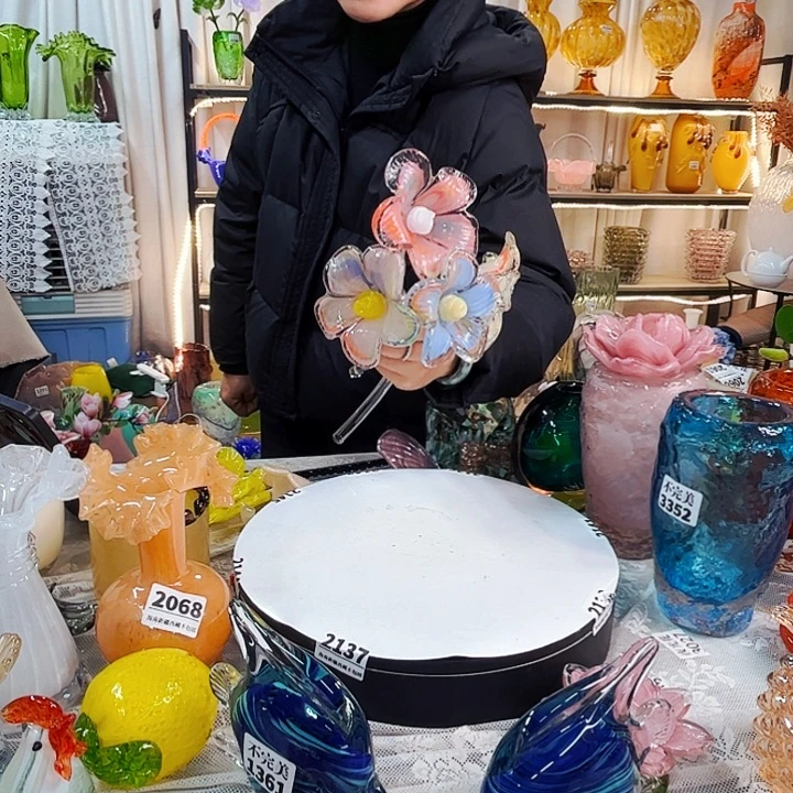 4朵花花家悦美居琉璃摆件