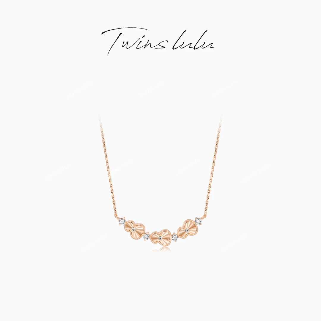 TWINS LULU 925银 镀K金 休闲风百搭葫芦项链精致锁骨链TSJ9949