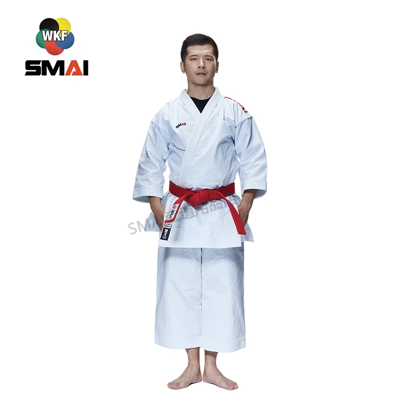 比赛使用SMAI雷XWKF认证型服服装道服套装白色空手道道服训练服