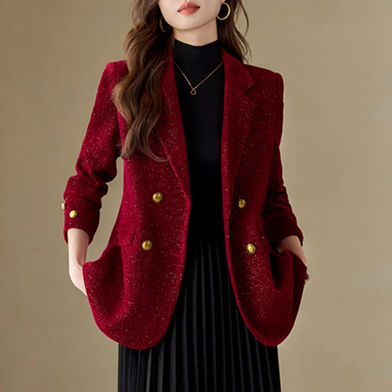 小香风西装外套女2025秋冬新款女神范小个子西服气质百搭短款上衣