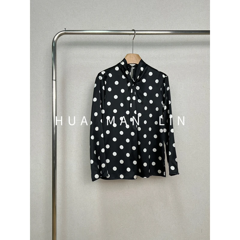 【花满林】立领设计领口后一粒扣26MM弹力缎真丝桑蚕丝上衣258084