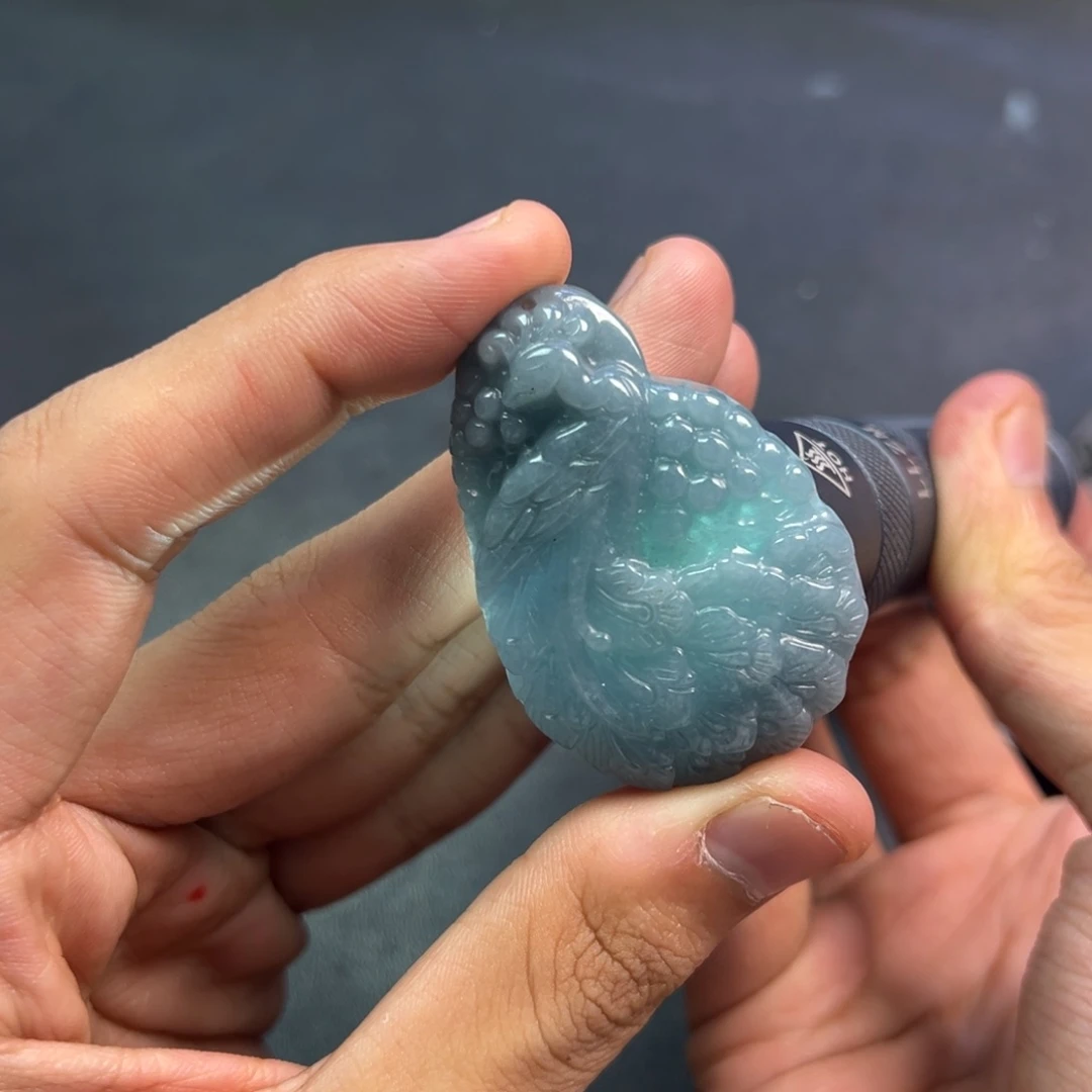 颈饰未镶嵌翡翠多样性翡翠手工海蓝之谜凤凰