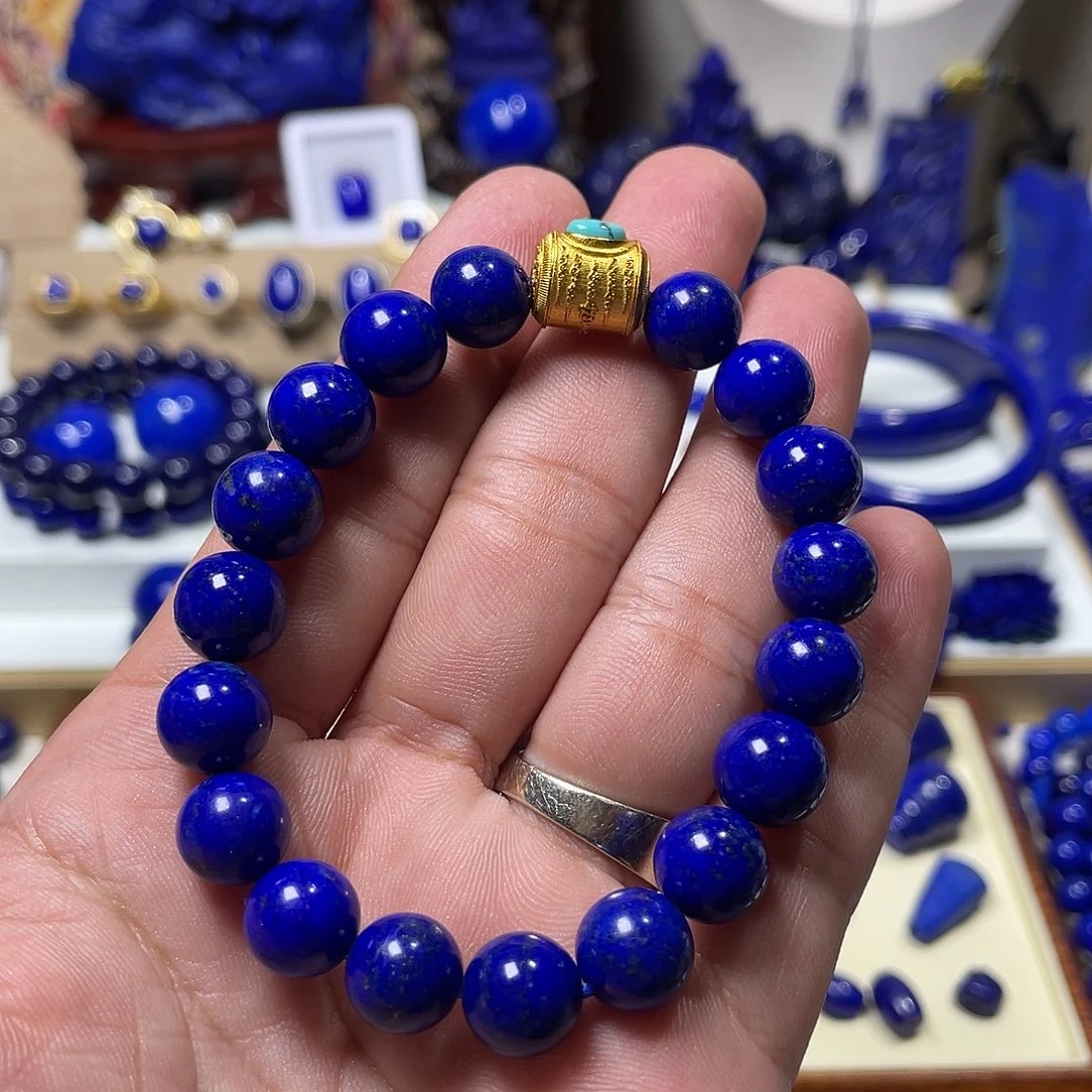 青金石未镶嵌10mm手串DIY 款
