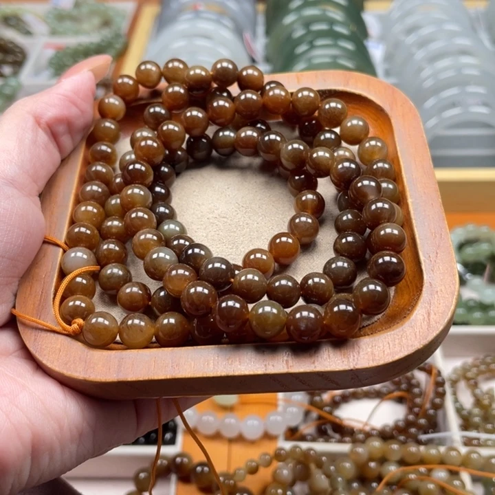 和田玉珠串8mm未镶嵌L*