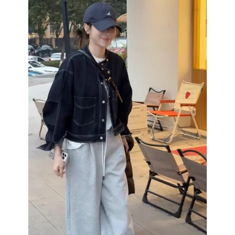 牛仔外套女短款春季2025新款韩版复古宽松高级感小个子夹克上衣