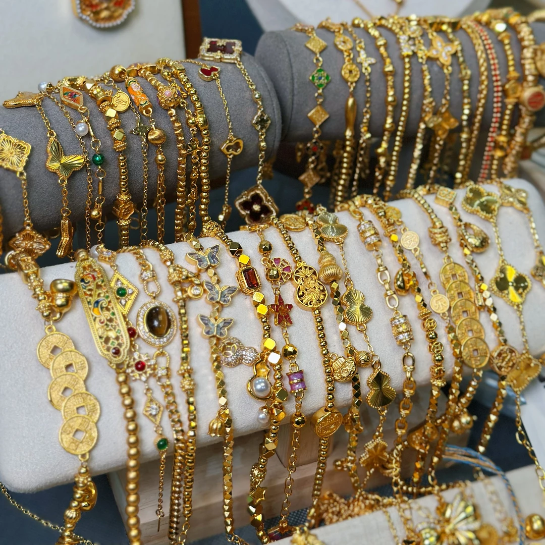 925银合成锆石耳饰 9~59一号链接集合链接金色复古手工百搭