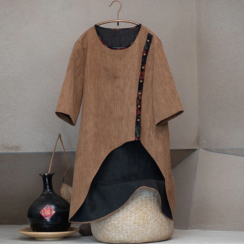 youyuansu/幽元素原创女装休闲宽松文艺不规则上衣