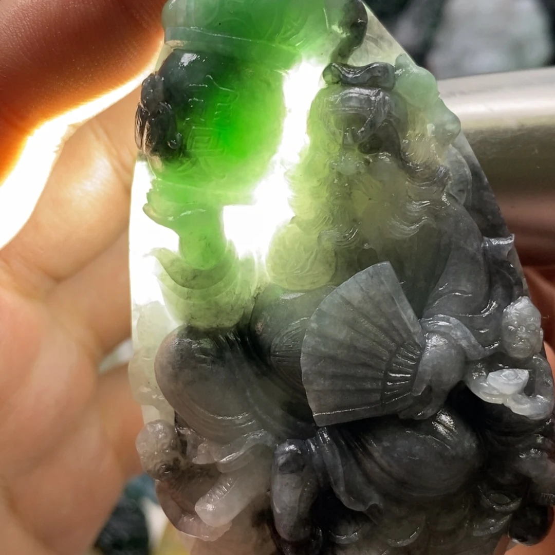 定制翡翠未镶嵌天然翡翠A货钟馗