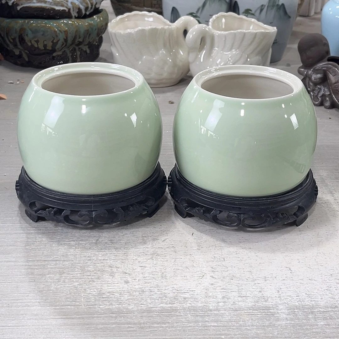 口径  9*9陶瓷绿植多肉微瑕无孔花盆