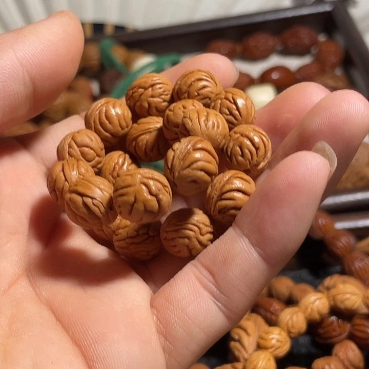 洒***性碧桃核肌肉纹手串