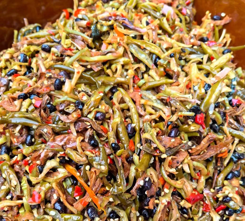 【湘水】湖南乡里  青椒豆豉扎菜 散装食品代卖（包邮）