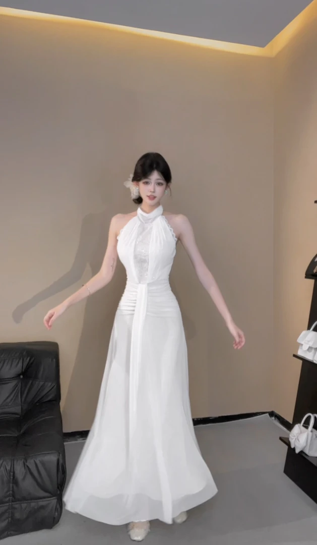 XQIN【迷迭】法式新款夏季温柔气质显瘦收腰连衣裙QXQHZ52202