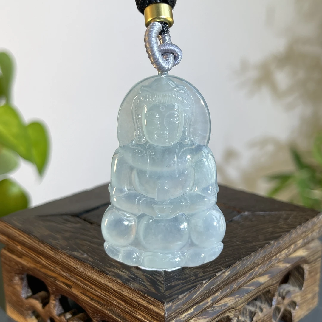 JXA17-147 天然翡翠缅甸A货 正装观音