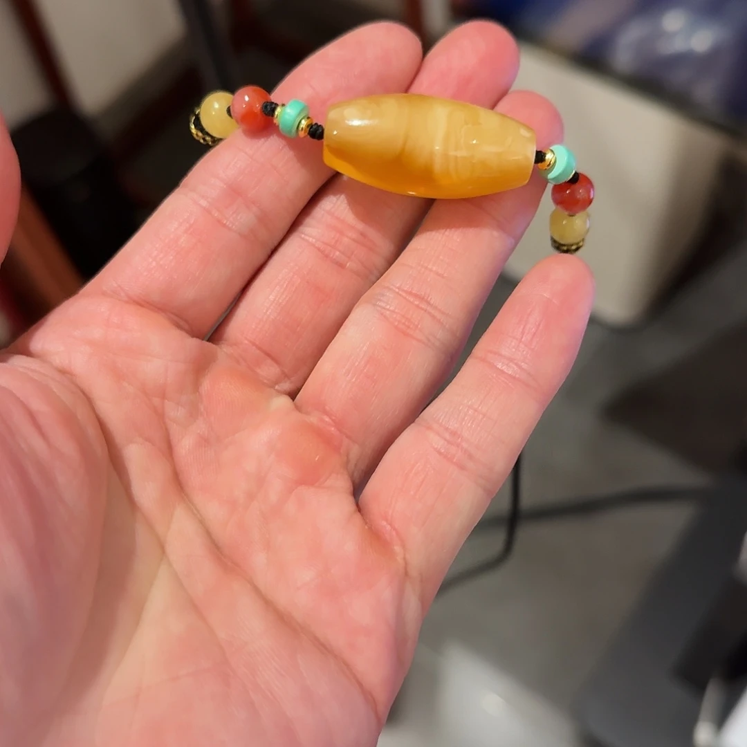 大理石铁合金桶珠配南➕绿