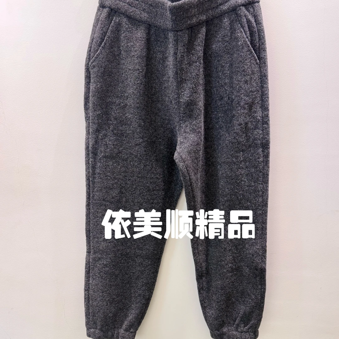 250571依美顺潮流服饰菲玛掂加绒加厚束脚长裤裤长94适合休闲穿着