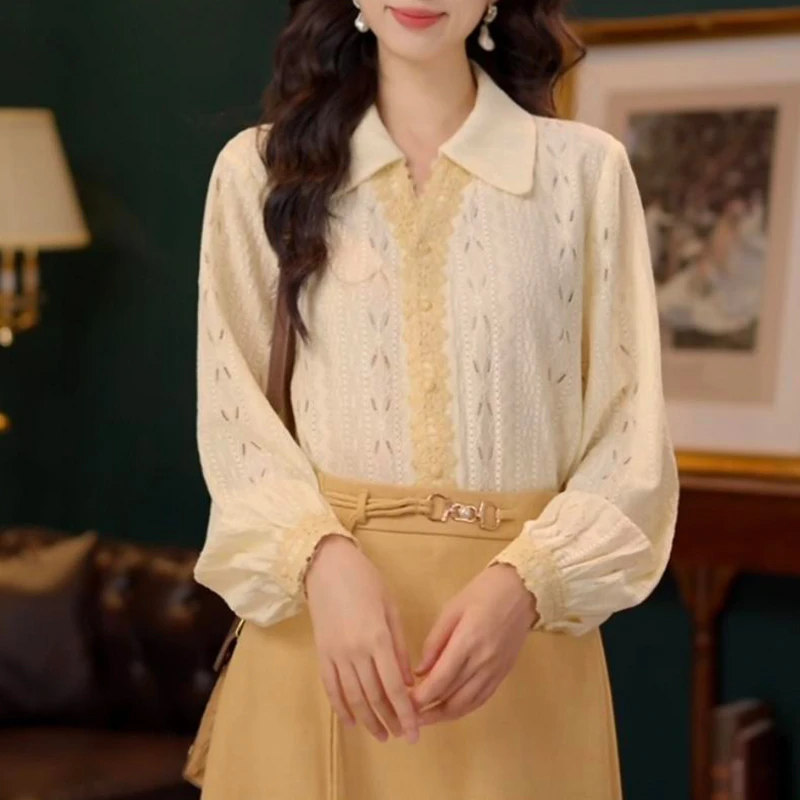 【云朵慕斯】2025秋季新款欧若风气质长袖衬衫女士百搭洋气爆款衬衣