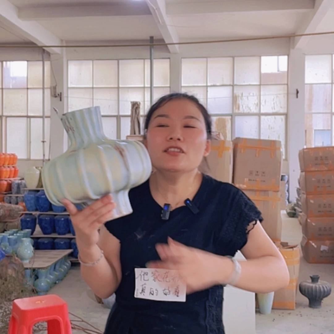 【闪购商品】景德镇陶瓷花瓶高27口7