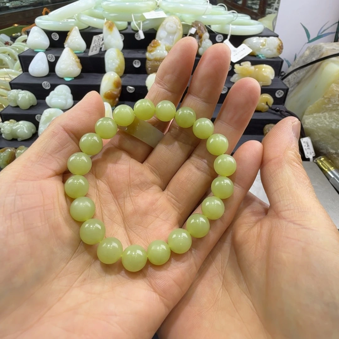 和田玉（黄玉）未镶嵌手串卡10