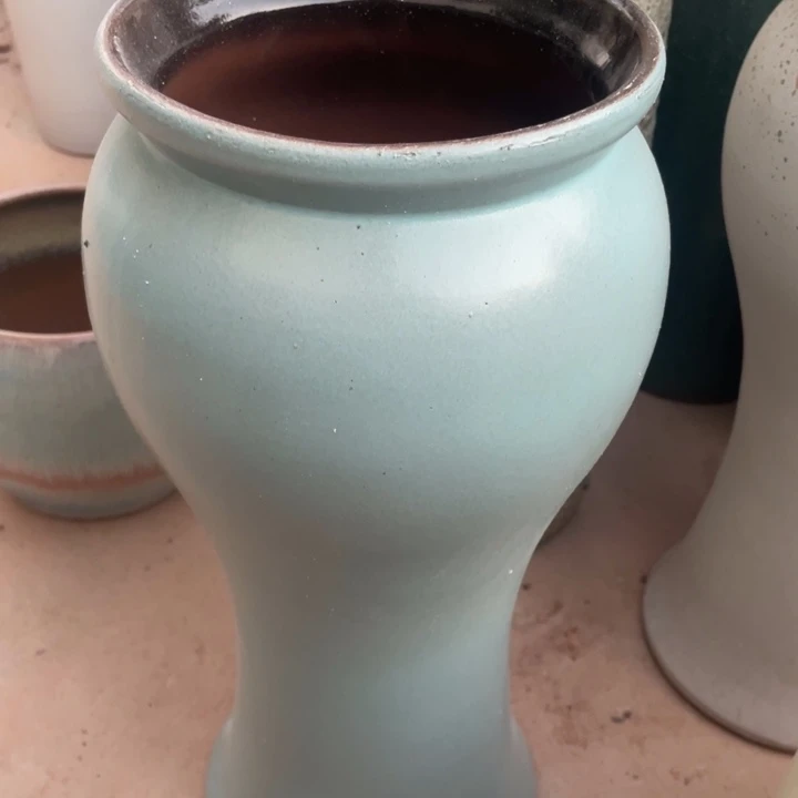 紫砂花盆高43口18马卡兰微瑕