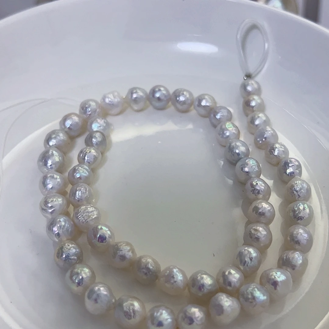 想***瘦淡水珍珠银S925镶嵌项链