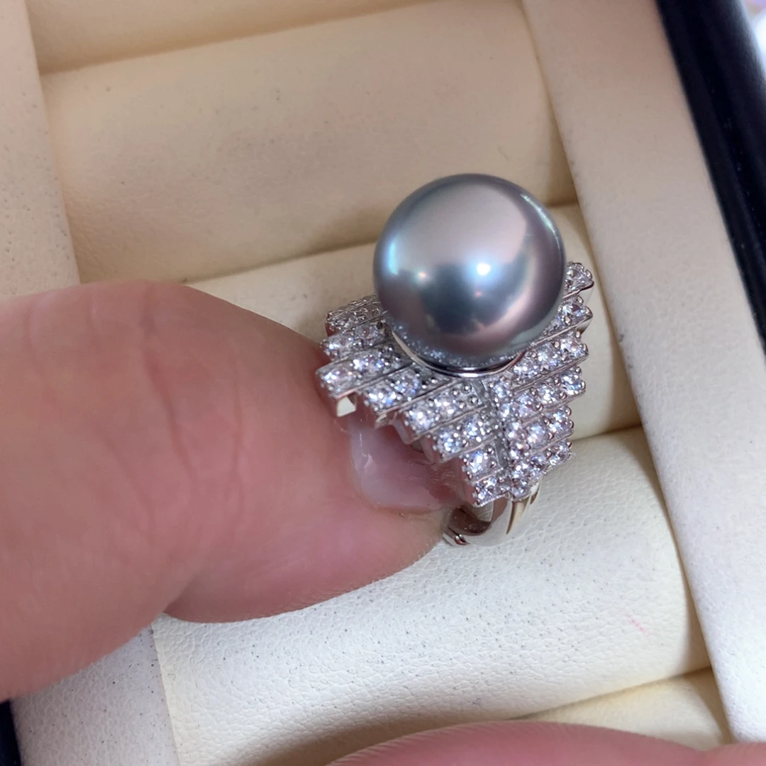 海水珍珠戒指银S925镶嵌
