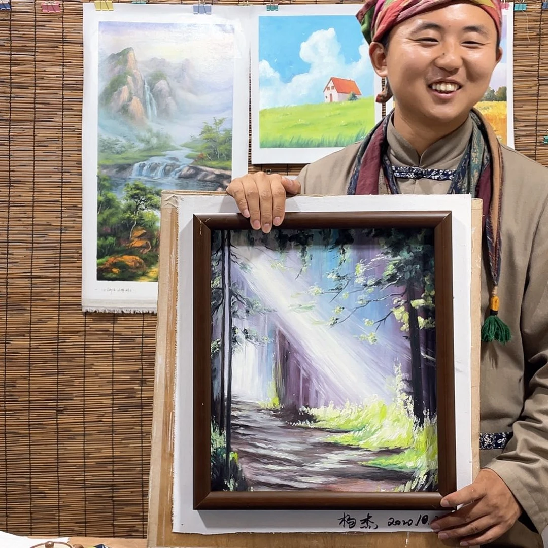 油画恭喜竞拍成功宽薇