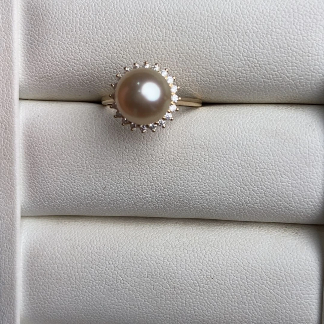 海水珍珠戒圈银S925镶嵌