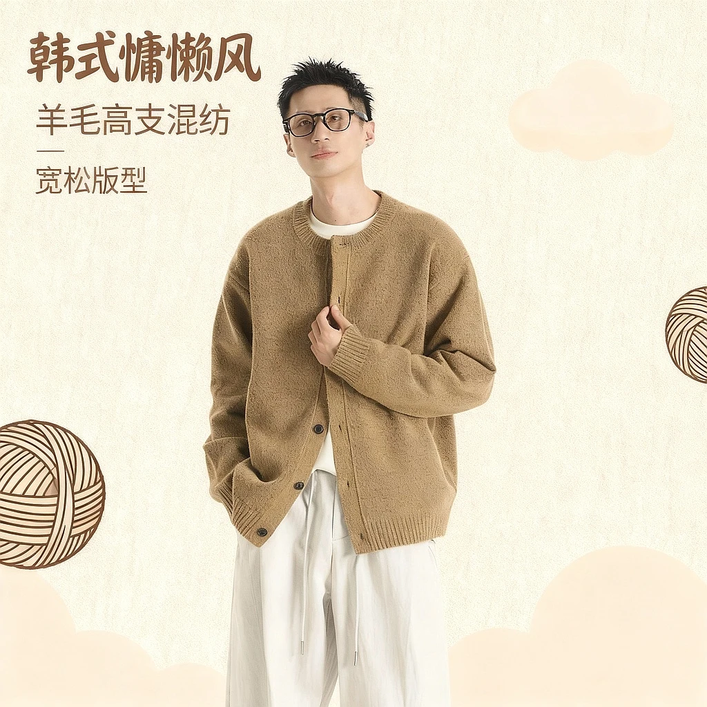 GCCDUPE77『秋雾』Wool早秋慵懒花纱羊毛高支混纺针织毛衣开衫外套