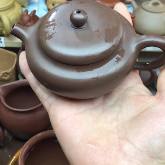 紫砂茶壶紫泥柿园180豪升左右