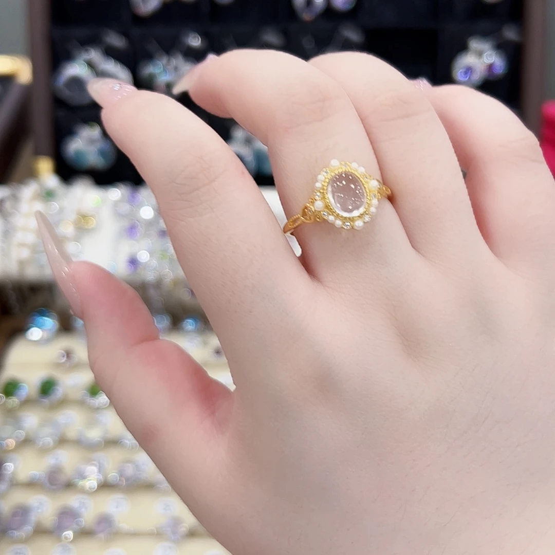 银S925镶嵌戒指水晶