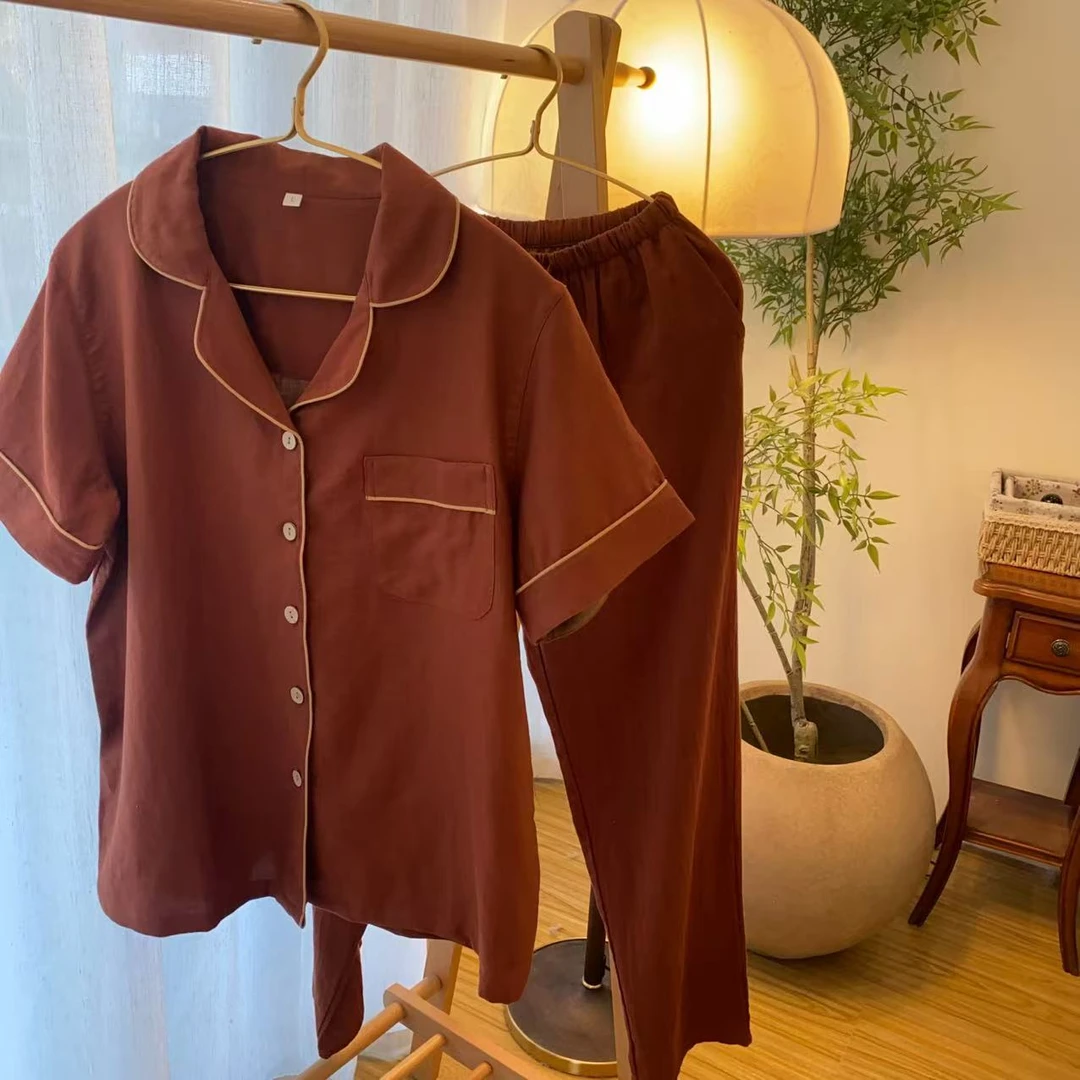 【雅趣】 家居服套装 男女同款夏季 短袖长裤宽松百搭家居套装