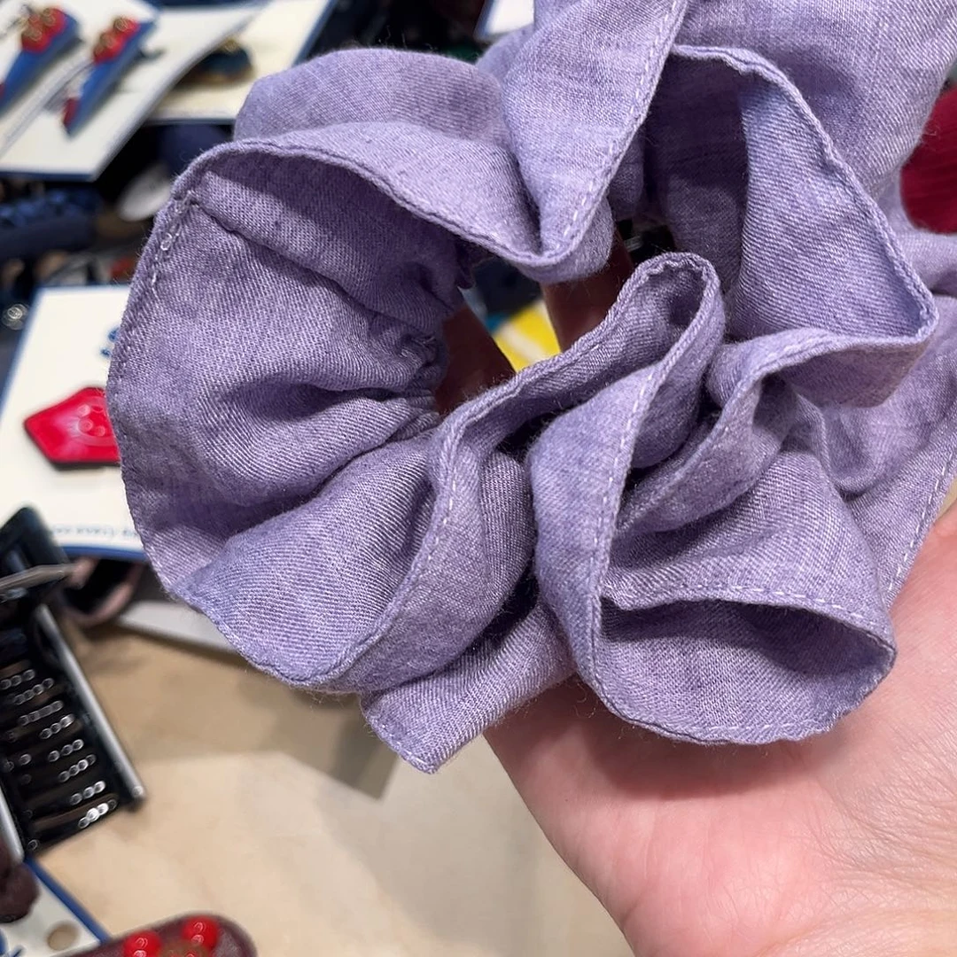 铁合金布艺紫色发圈