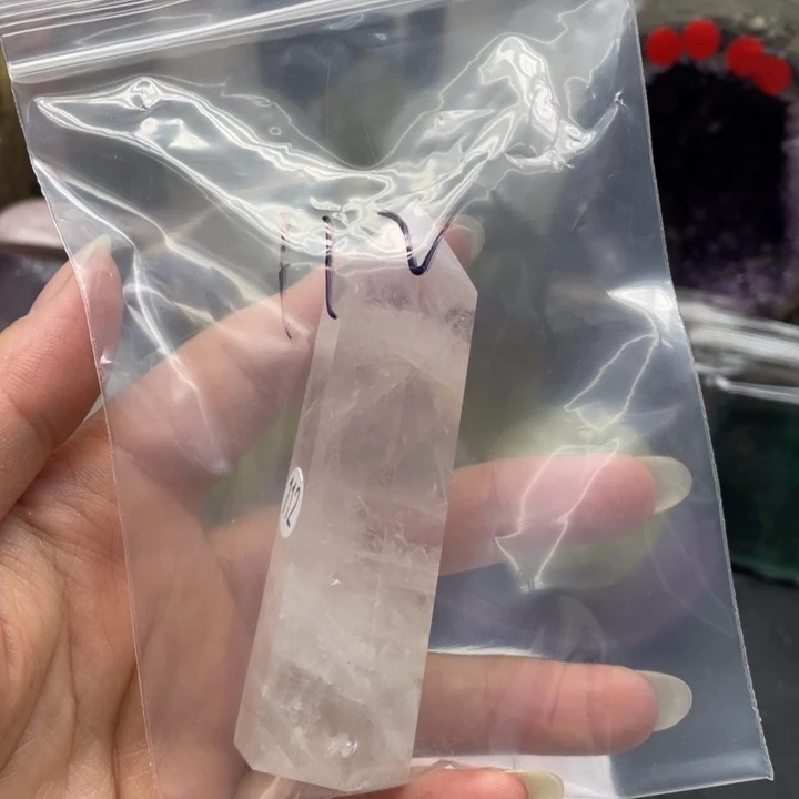 奈***奈水晶珠宝半成品未镶嵌112粉晶柱子