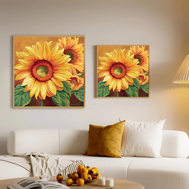 百丝特【向日葵钻石画】圆钻方钻向日葵花卉餐厅客厅装饰画手工diy