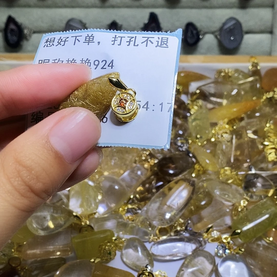 艳***4戒指银S925镶嵌烟晶